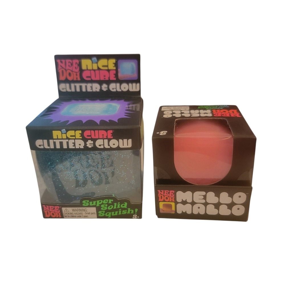 Schylling NeeDoh Nice Cube & Mello Mallo KidsBlue Pink New Sensory Fidgets